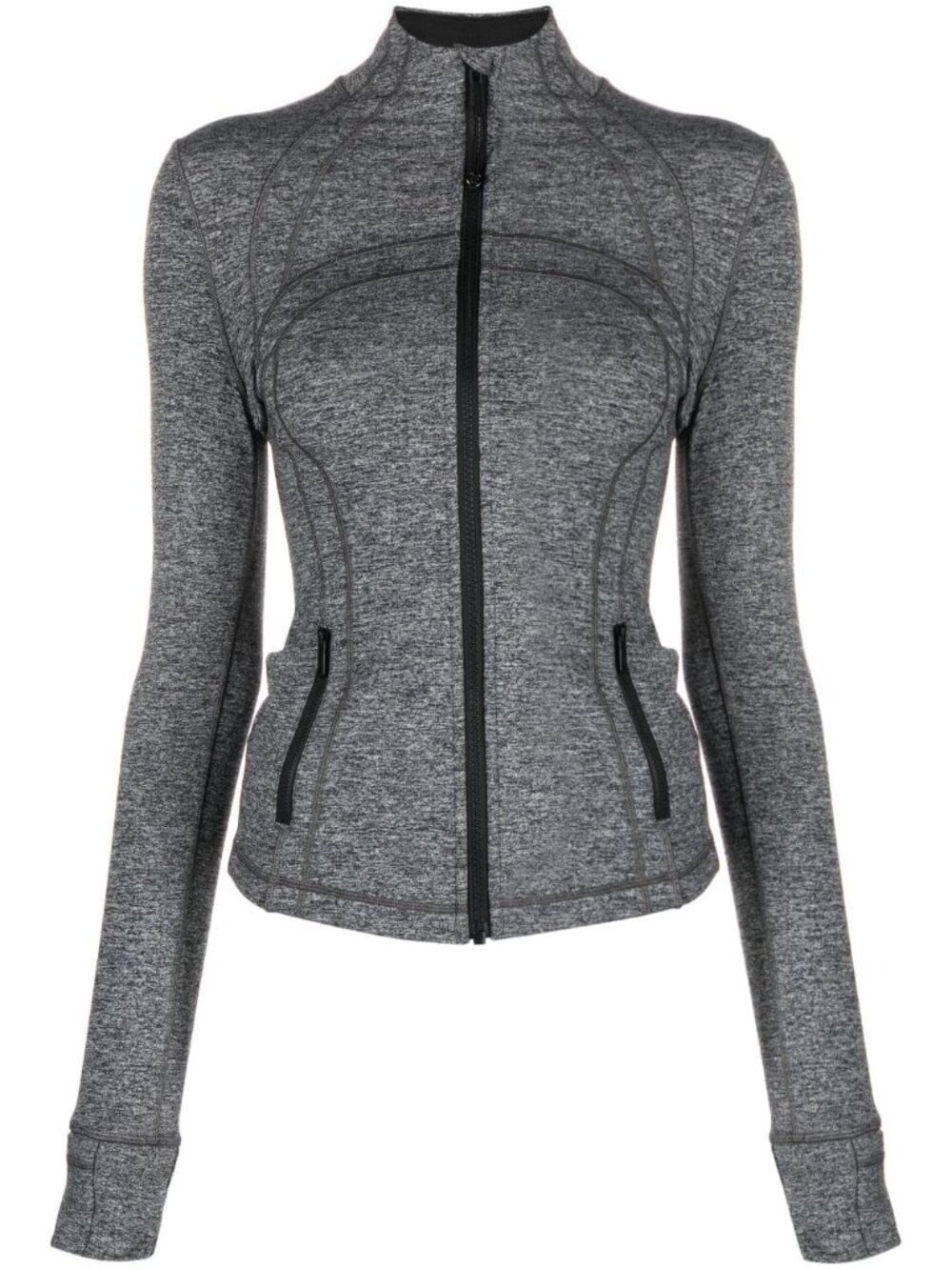 FLAWLESS  LULULEMON DEFINE GRAY AND BLACK CROPPED JACKET SIZE 6 - Picture 8 of 10